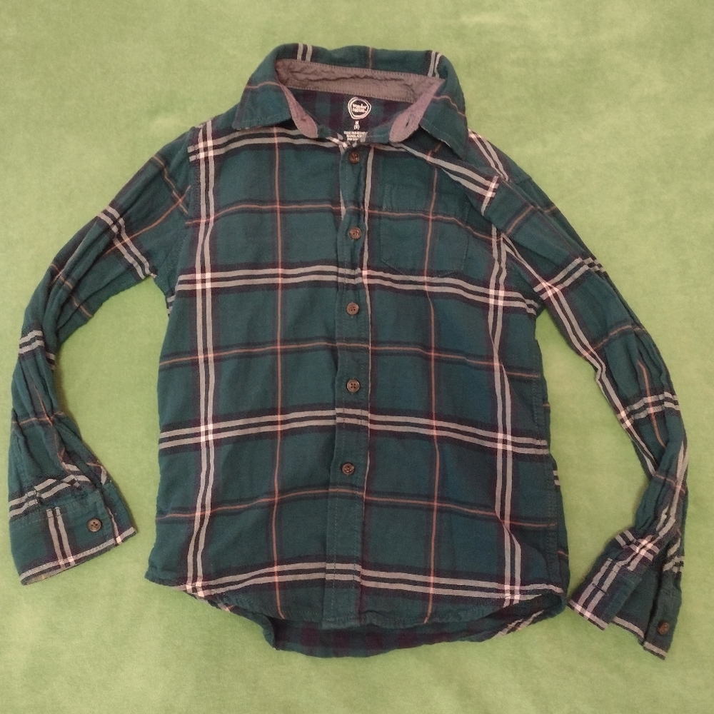 Wonder Nation button up little boys long sleeve shirt